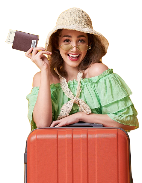 Girl with suitcase